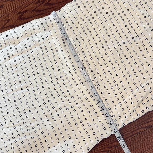 Nordstrom Collection SILK sleeveless dress shift midi dress white blk circles 10 - Picture 9 of 13